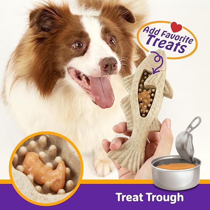 Tough Dog Toys for Aggressive Chewers, 1 Pack Indestructible Chew Toys, Nylon Dog Chew Toys for Large Medium Small Breed, Wood Color Perch
