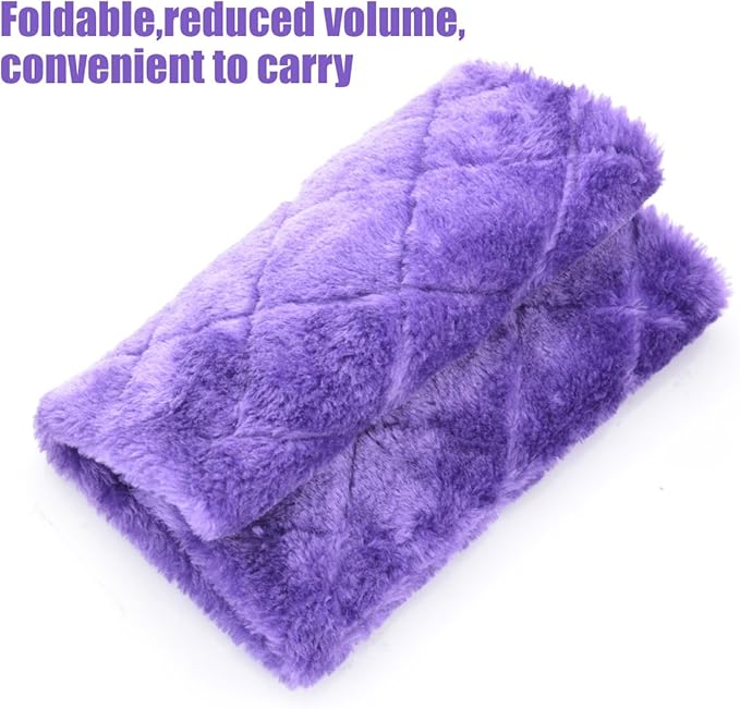 Winter Warm Bird Nest House Shed Hut Hanging Hammock Finch Cage Plush Fluffy Birds Hut Hideaway for Hamster Parrot Macaw Budgies Eclectus Parakeet Cockatiels Cockatoo Lovebird (M, Purple)