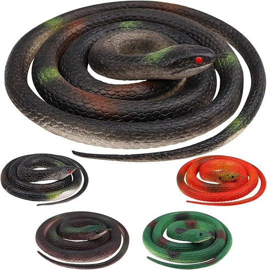 5 Pieces Rubber Snakes 120cm Fake Snake 75cm Plastic Snakes Realistic Snakes Multicolor Fake Snake for Garden Props to Keep Birds Away, Pranks