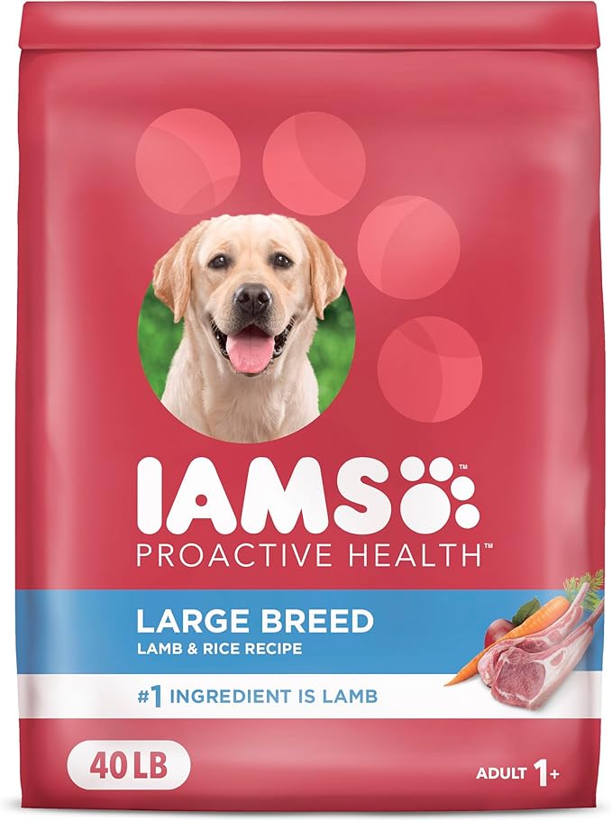 IAMS Proactive Health Large Breed Adult Dry Dog Food Lamb & Rice Recipe, 40 lb. Bag