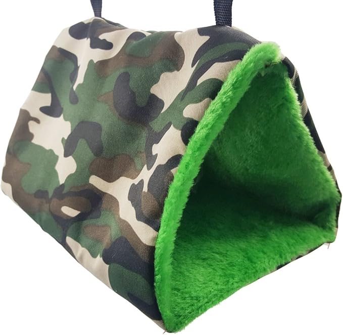 Hypeety Bird Nest House Hammock Hanging Bed Winter Warm Bird Hut House Tent Fuzzy Plush Birds Hut Hideaway for Parakeet Cockatiel Conure Lovebird Budgie Cage Perch Stand Swing (Random Color) (S)