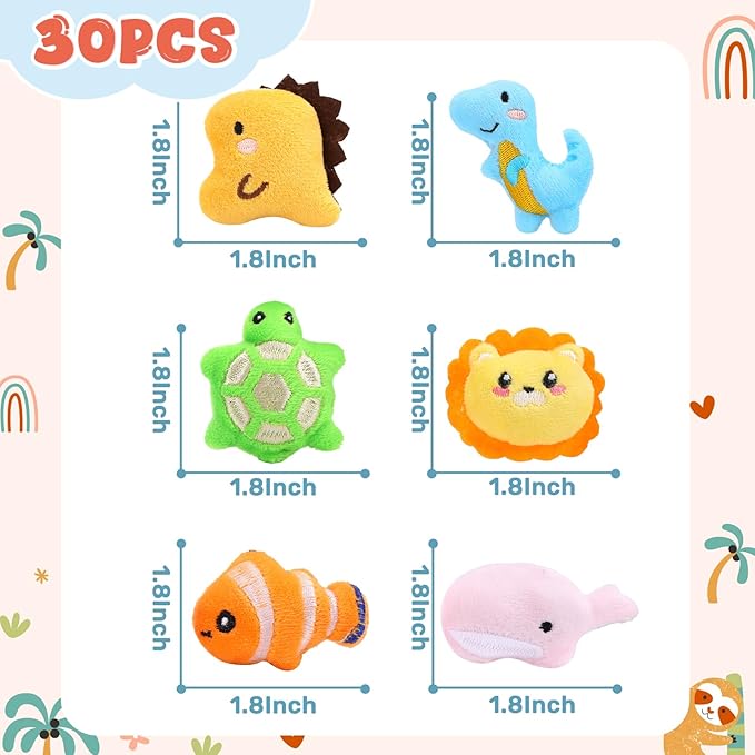 Skirfy Mini Animal Plush Toy Set 30pcs Claw Machine Prizes for Kids Easter fillers for Kids Boys Girls