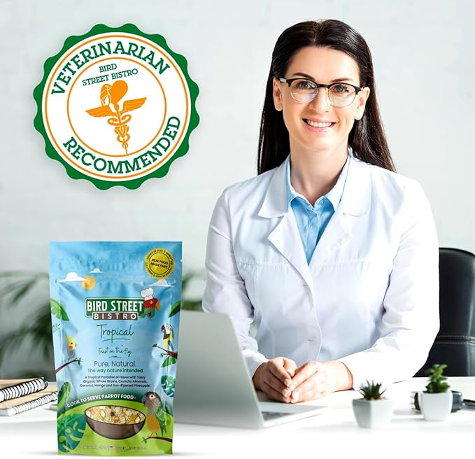 Parrot Food - Parakeet & Cockatiel Food - Cooks in 3-15 min with Natural & Organic Grains, Legumes, Healthy Fruits, Vegetables & Spices