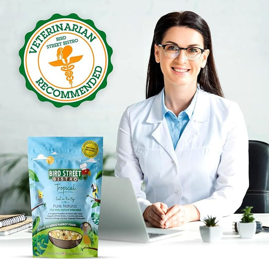 Parrot Food - Parakeet & Cockatiel Food - Cooks in 3-15 min with Natural & Organic Grains, Legumes, Healthy Fruits, Vegetables & Spices