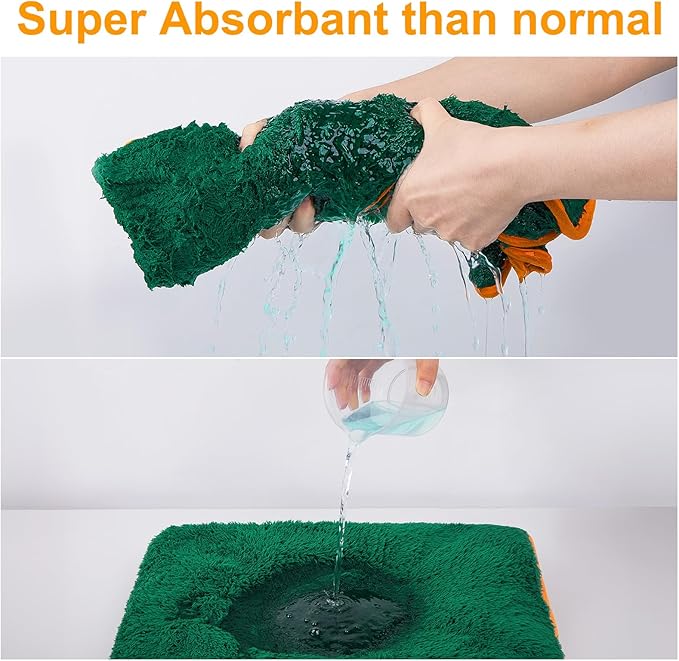 Bienbee Dog Bathrobe, Quick Drying Super Absorbent Dog Robes for After Bath, Warm Keeping Dogs Towel, Dogs Bath Supplies, Dark Green S
