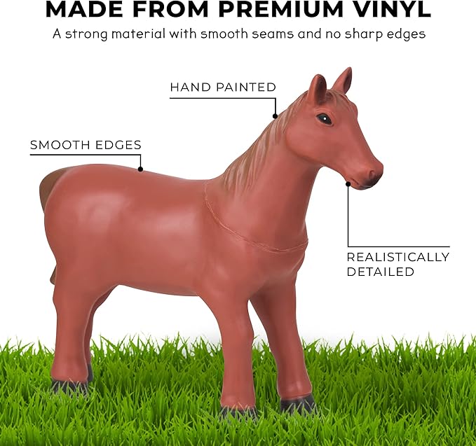 Learning Minds Set of 8 Jumbo Farm Animal Figures - Farm Animals for Toddlers Age 1-3 - Farm Toy for Kids Age 18 Months Plus - Animal Toys for Kids 1,2,3 Years Old