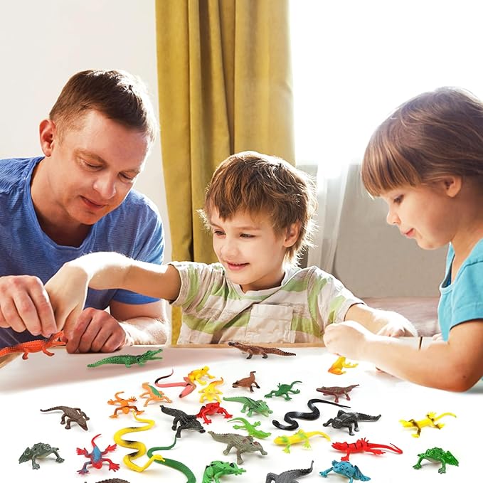 27Pcs Reptile Toys Realistic Figurines Model Animal Animal Figures Plastic Reptile Snake Lizards Frog Crocodile Toys Set Animals Toys for Kids Science Project Learning Educational Toys Gift
