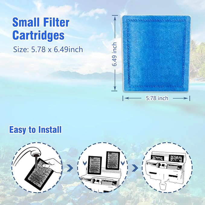 6-Pack Aquarium Filter Replacement Cartridges for Marineland Rite-Size C & Aqua-Tech EZ-Change #3,Fit for PRO Power Filters 200/275/350/375