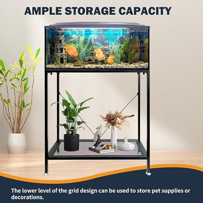 Fish Tank Stand: The Perfect 29 Gallon Metal Aquarium Stand Measuring 32.7" W x 13" D x 32.3" H to Fit Your Aquatic Display Needs.