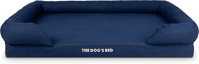The Dog’s Bed, XXL Blue Denim51.5x39, Memory Foam, Pain Relief: Arthritis, Hip & Elbow Dysplasia, Post Surgery, Lameness, Supportive, Calming, Waterproof Washable Cover, Veterinary Approved