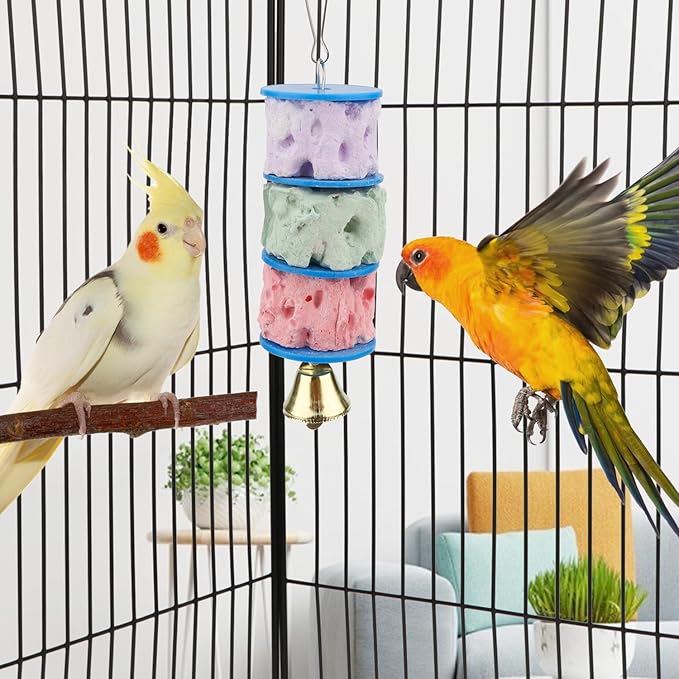 Bird Calcium Teeth Grinding Chew Treats Toy for Parrot Parakeet Cockatiel Conure Gerbil Rat Mouse Guinea Pig Chinchilla