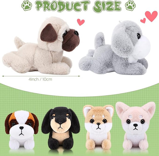 HyDren 6 Pcs Mini Puppy Stuffed Animals Small Dog Plush Bulk Puppies Realistic Cute Dog Toys Soft Plush Adopt a Pet Stuffed Animal Puppy Party Favor for Animal Birthday Party Gifts(Cute Style)