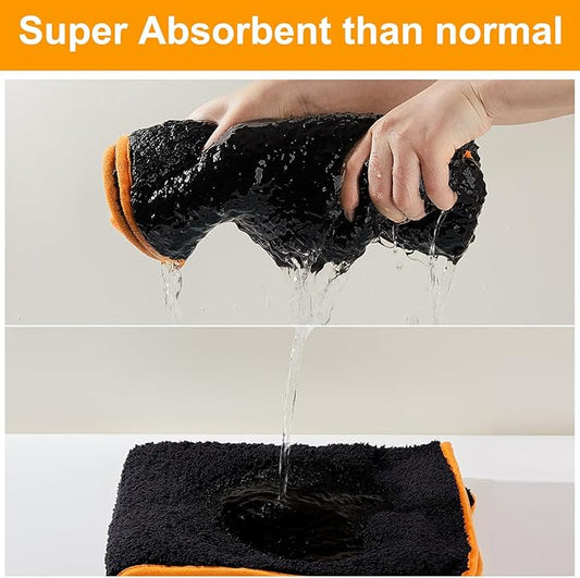 Bienbee Dog Bathrobe, Quick Drying Super Absorbent Dog Robes for After Bath, Warm Keeping Dogs Towel, Dogs Bath Supplies, Black M