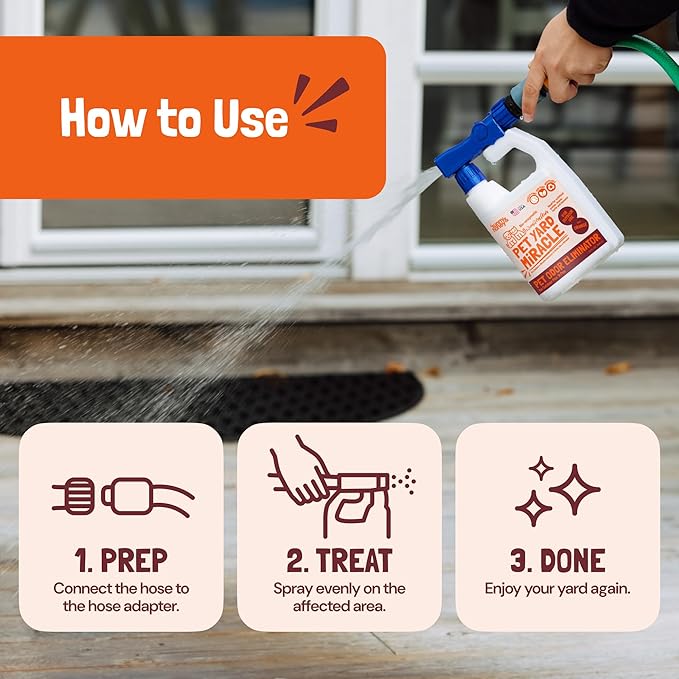Sunny & Honey Outdoor Turf Cleaner - 32 Fl Oz - Pet Urine Enzyme Cleaner - Dog Urine Neutralizer for Grass - Long-Lasting Orange Scent & Yard Sprayer Ready