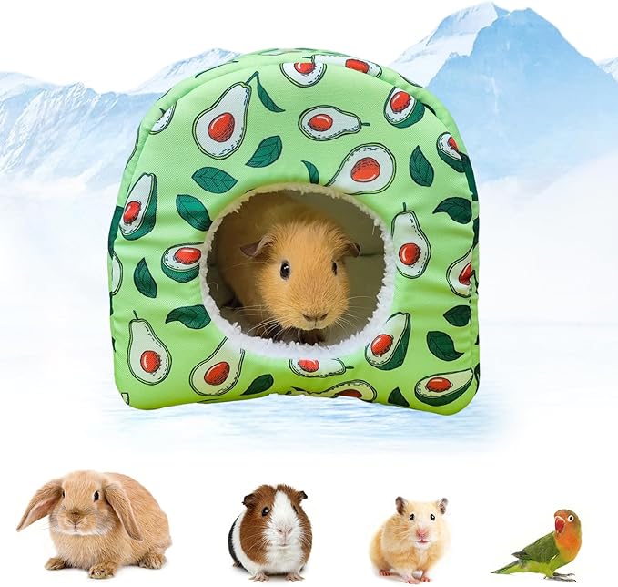 Guinea Pig Hideout - Thickened Washable (Green), Small Animal House Cage Accessories for Guinea Pig,Mouse,Chinchillas, Hamsters,Hedgehogs,Ferrets,Bearded Dragons & Rats