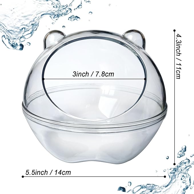 Hamster Bathtub,Hamster Bathroom,Sand Bath Container,Hamster Toilet and Sandbox Dust Bathtub,Hamster Bed,Sand Bath Box for Hamster Cage Accessories (L 5.5x5.5x4.3 inch)