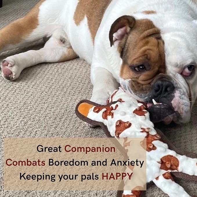 Steel Dog Polka Dot Pal Elephant, Plush Dog Toy with Knotted Rope Hands and Feet, Dog Chew Toys for Small, Medium, Large Breed (Elephant)