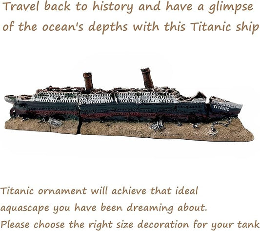 M2cbridge Antique Roman Column Ruins European Castle Aquarium Decorations Fish Tank Hideout Rocks(Titanic Shipwreck)