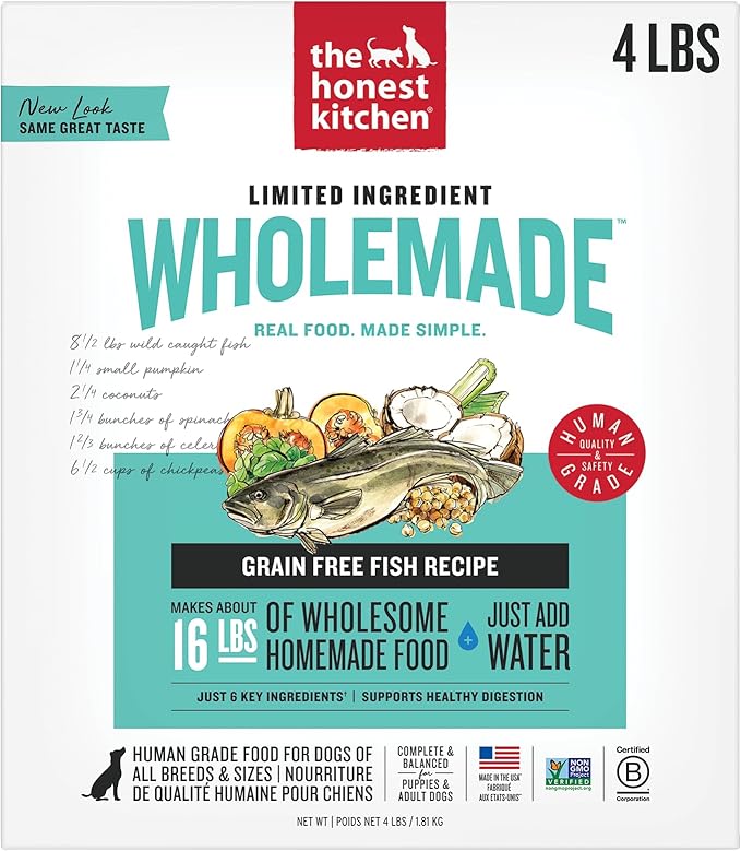 The Honest Kitchen Dehydrated Limited Ingredient Fish Dog Food, 4 lb Box