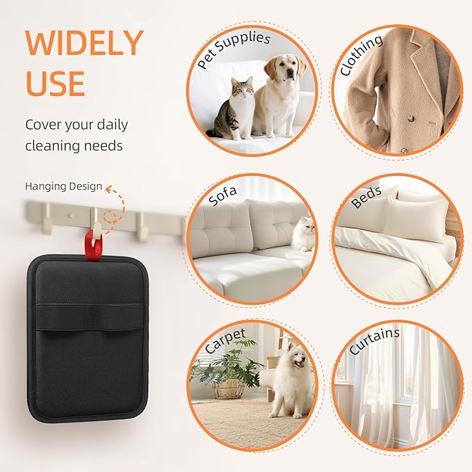 2 Pcs Pet Hair Removal Gloves, Reusable Pet Hair Remover, Electrostatic Cat & Dog Hair Remover for Couch, Furniture, Carpet, Curtain, Washable Cat Grooming Gloves, Animal Fur Remover Tool