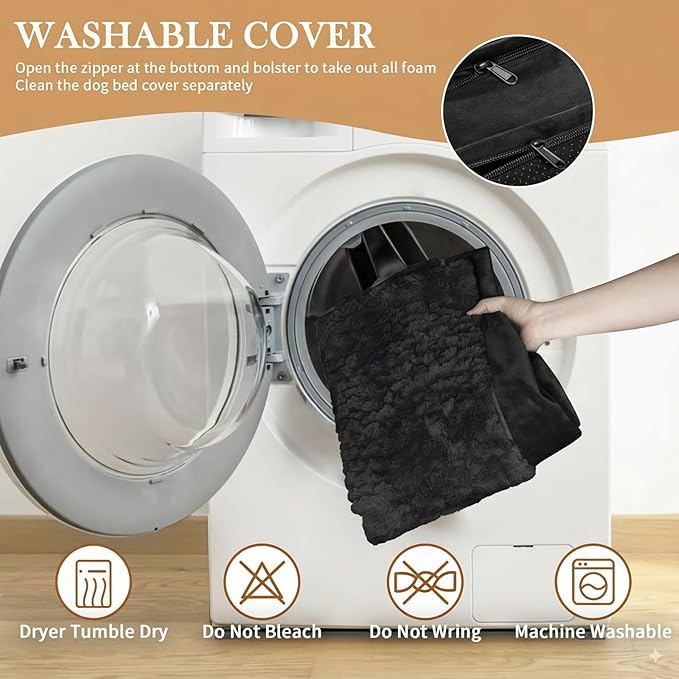 Comfort Expression Small Dog Beds Waterproof Orthopedic Foam Sofa Beds for Small Dogs Comfy Pet Bed with Washable Removable Cover & Non-Slip Bottom(XX-Small,Black)