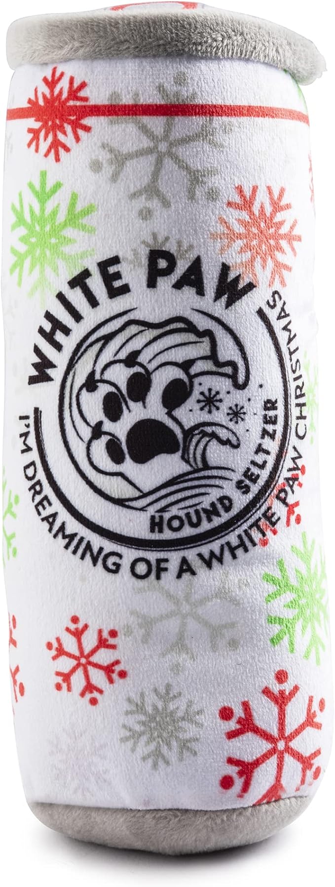 Haute Diggity Dog White Paw Howliday Plush Dog Toy for Small, Medium & Large Dogs, Interactive Funny Holiday Squeaky Toys, Soft, Durable, Machine-Washable, Safe & Cute Birthday Gift for Dogs, One Size