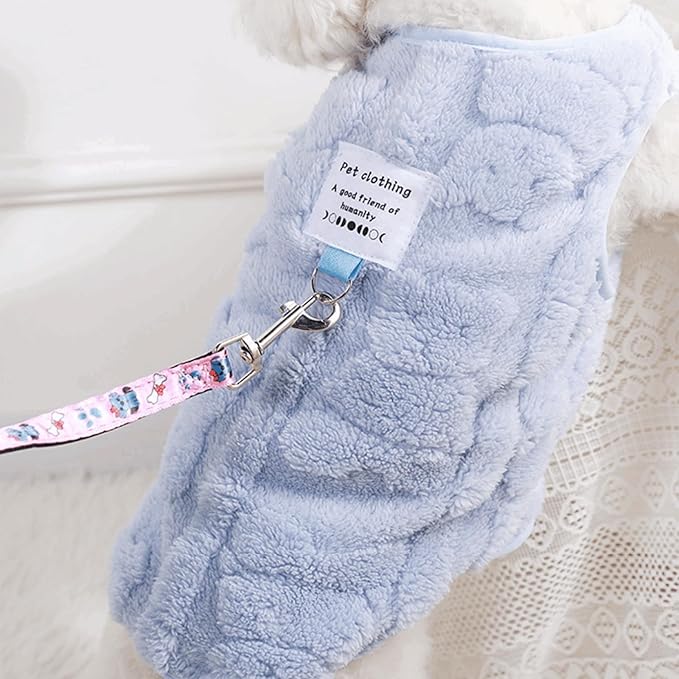 Warm Cat Apparel Cute Fluffy Cat Sweatshirt Cartoon Kitten Winter Coat Pullover Soft Skin-Friendly Knitwear (X-Large, Blue)