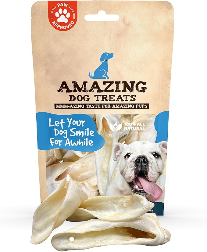 Amazing Dog Treats - Lamb Ears (25 Pcs/Pack) - Natural Dog Chews -Rawhide Alternative - No Hide Dog Bones