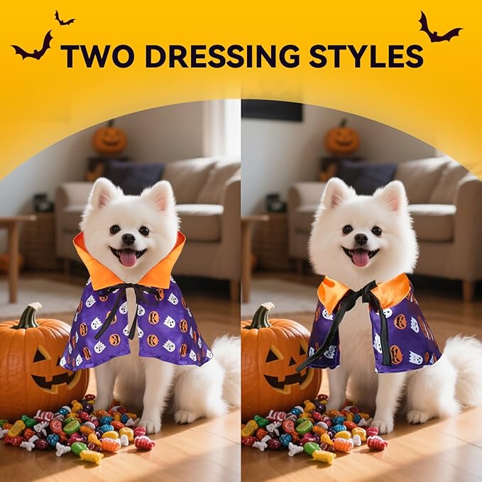 PETLESO Halloween Pets Costume for Cats, Small Dogs, Rabbits Cat Cape Cosplay Party Dog Cloak Costume Cat Halloween Costumes