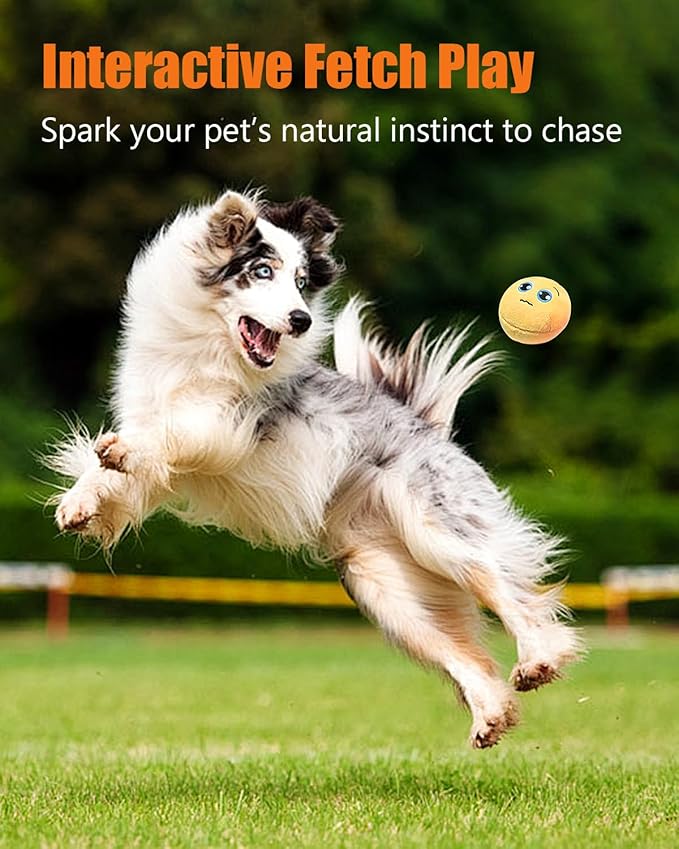 Squeaky Dog Toys, Stuffed Plush Puppy Toy Balls to Keep Them Busy, (8 Pack) Interactive Funny Pet Ball with Squeaker for Puppies Small Breed Medium Dogs