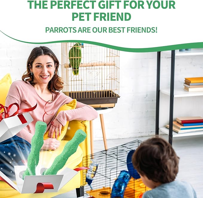 2pcs Bird Beak Grinding Stone, Anti-Slip Parakeet Nail Trimming Stick Resin Beak Grinder Stone Perches Washable Claw Trimmer Stand for Parrot Budgie Cockatiel Cage Accessories