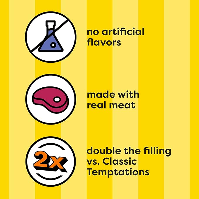 Temptations Tender Fills Crunchy and Soft Adult Cat Treats, Roasted Chicken Flavor, 4.6 oz. Pouch (Pack of 10)