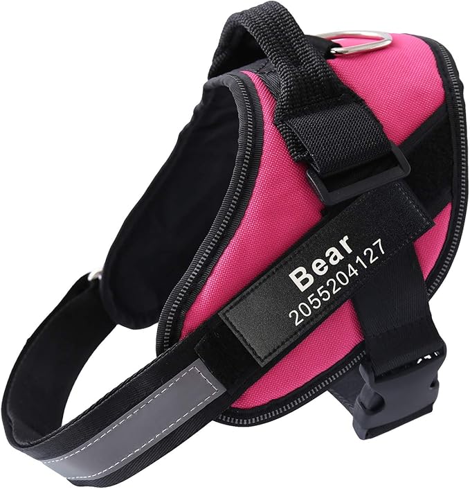 HOTGOL Custom No Pull Dog Harness with Personalize Name and Phone Number Tag,Reflective Breathable Adjustable Pet Vest for Small to Large Dogs