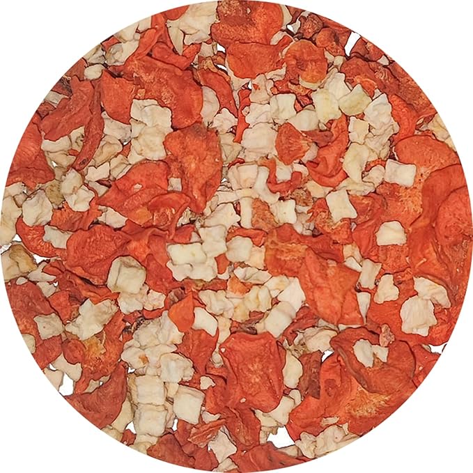 Dehydrated Apple & Carrot Mix for Chinchillas, Guinea Pigs, Rabbits, Hamsters, Small Pets - Herbivore Treat Snacks (10 Ounce, Pack of 1)