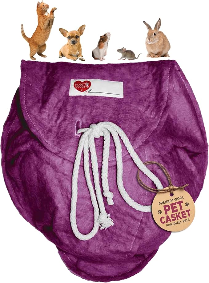 Cloud® Eco-Friendly Pet Burial & Cremation Ceremony Kit - Casket for Smaller Pets: Rabbits, Hamsters, Gerbils, Birds, Fish, Reptiles, Small Cats (Choose Size & Color)(Large, Magenta)