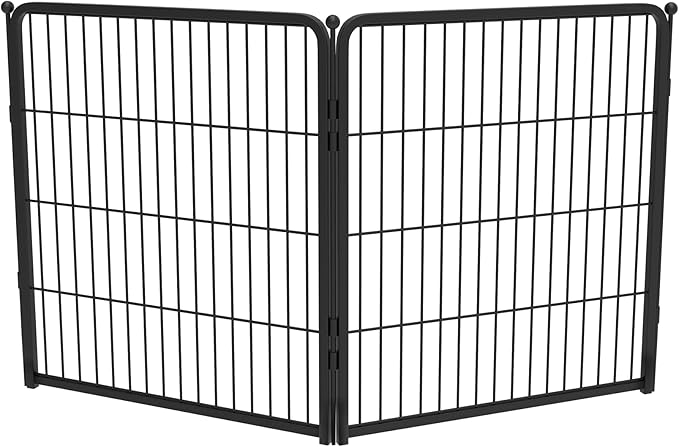 FXW Homeplus Unleashed Indoor Dog Playpen - Stress-Free and Safe Play, Heavy Duty 32 Inch 2 Panels Dog Pen for Small and Medium Dogs, Black│Patented