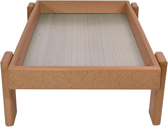 Amish American Made Platform Bird Feeder, Free Standing Ground Bird Feeders for Outdoors, with Raised Seed Tray for Wild Birds, Chicken, Squirrel, Gift for Birdwatchers (Cedar)