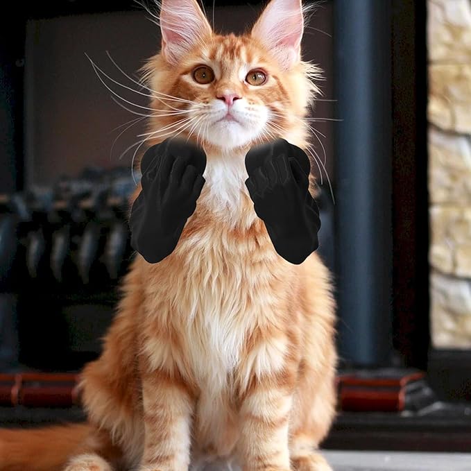 Creative Cat Muscle Arms,Halloween Cat Costume Accessory,3D Printed Cat's Neck Arm with Muscle,Funny Muscle Arms for Cats,Pet Costume for Kitten Birthday Party (Black)