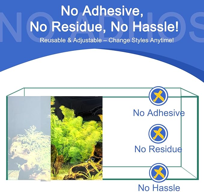 Aquarium Background & Fish Tank Background – Ultra HD Static Cling, Tape-Free, Vibrant Underwater Scene for Stunning Aquarium Decorations 11.8 X 23.6 Inches