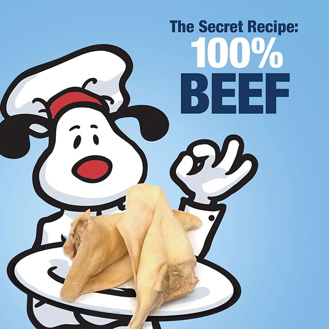 ValueBull Cow Ears, Varied Sizes/Shapes, 400 Count Wholesale Pack - All Natural Dog Treats, 100% Angus Beef, Single Ingredient, Fully Digestible, Cleans Teeth & Gums