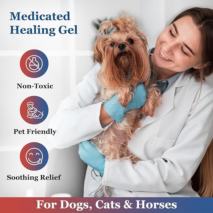 Dry Nose and Paw Soother, Solva-Ker Gel Moisturizer for Pet's Cracked Nose and Paws, Greaseless Healing Balm for Dogs, Cats, and Horses