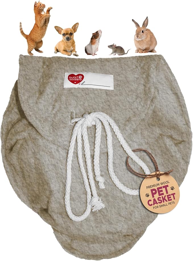 Cloud® Eco-Friendly Pet Burial & Cremation Ceremony Kit - Casket for Smaller Pets: Rabbit Hamster Gerbil Birds Reptiles, Small Cats, Petite Dogs (Choose Size & Color)(Large, Natural)