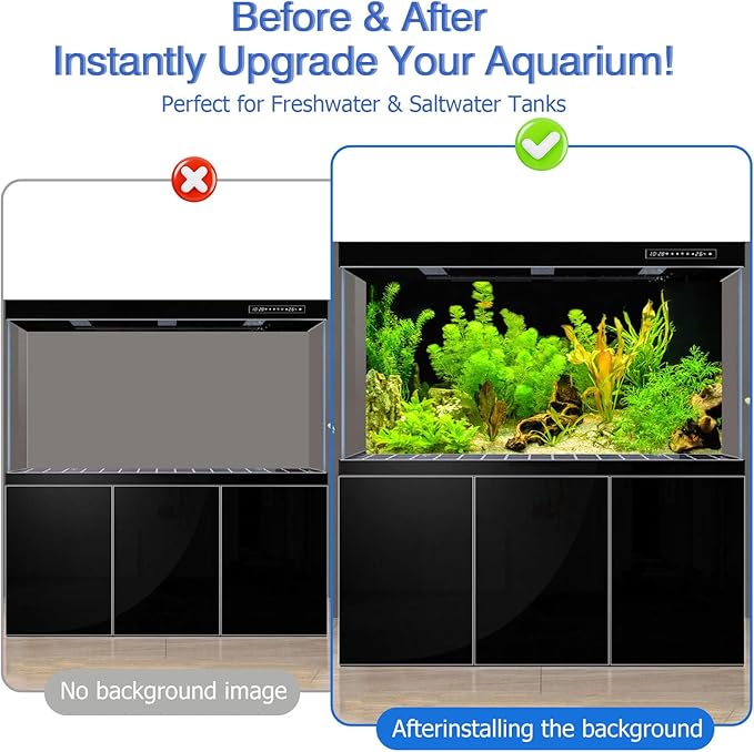 Aquarium Background & Fish Tank Background – Ultra HD Static Cling, Tape-Free, Vibrant Underwater Scene for Stunning Aquarium Decorations 11.8 X 23.6 Inches