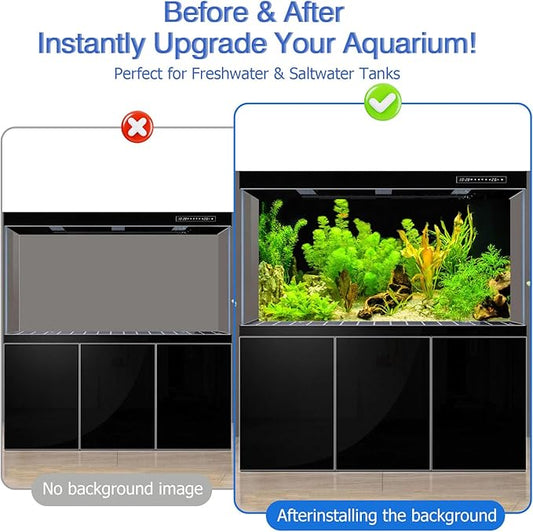Aquarium Background & Fish Tank Background – Ultra HD Static Cling, Tape-Free, Vibrant Underwater Scene for Stunning Aquarium Decorations 17.7 X 35.4 Inches