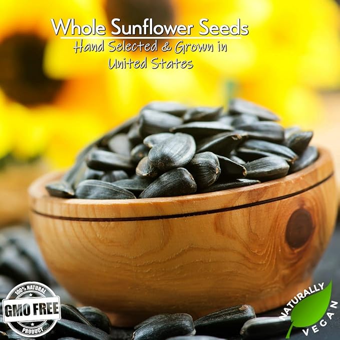 Unsalted Sunflower Seeds in Shell by Gerbs – 4 LBS - Top 11 Food Allergen Free & Non GMO - Premium Dry Roasted Whole Sunflower Seed – COG USA