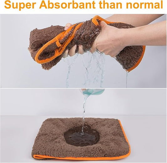 Bienbee Dog Bathrobe, Quick Drying Super Absorbent Dog Robes for After Bath, Warm Keeping Dogs Towel, Dogs Bath Supplies, Brown XL
