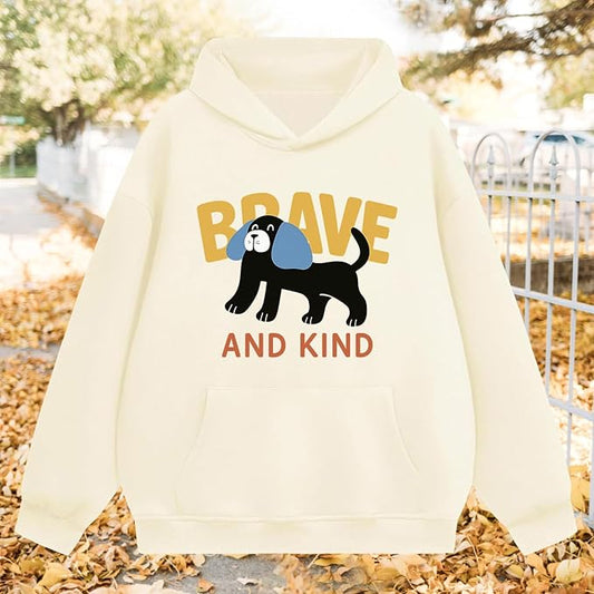 Oversized Hoodies for Women 2025 Trendy Cute Dog Cat Print Sweatshirts Hooded Pullover Tops with Kangaroo Pocket