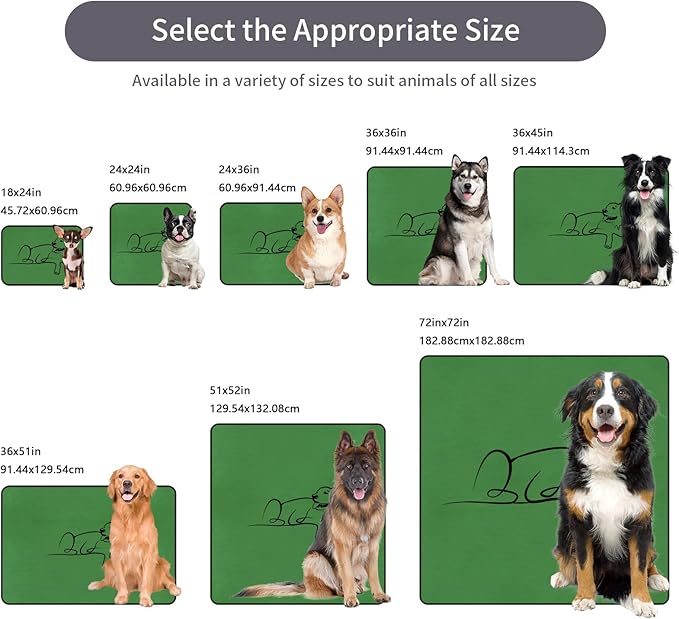 2 Pack Washable Pee Pads for Dogs 36"x36", Reusable Training Puppypads Absorbency Non-Slip & Leak-Proof for Pet Whelping Box Playpen Crate Sofa Bed Floors (Green)