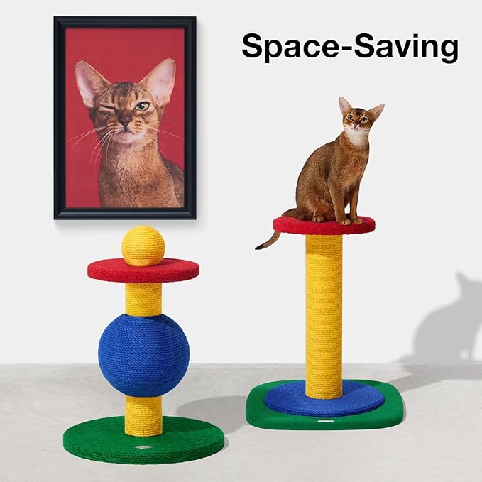 VETRESKA 22" Cat Tree, Sisal Scratching Posts with Stable Base, Indoor Cats Furniture Activity Center for Cats Kittens(Two Platform)