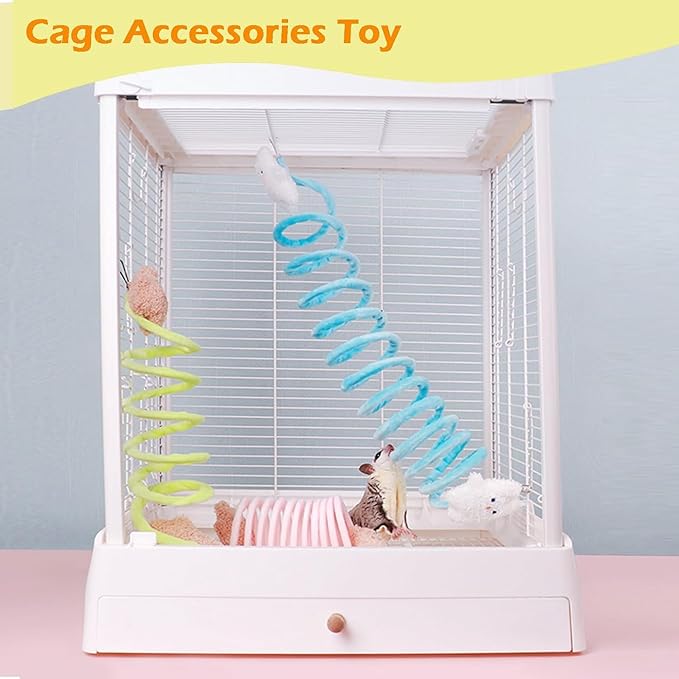 Sugar Glider Toys, Elastic Sugar Glider Climbing Ropes, Hanging Sugar Cage Accessories, Rat Enrichment Climbing Toys, Soft Touch Small Pet Swing Toy (1pc Random Color)